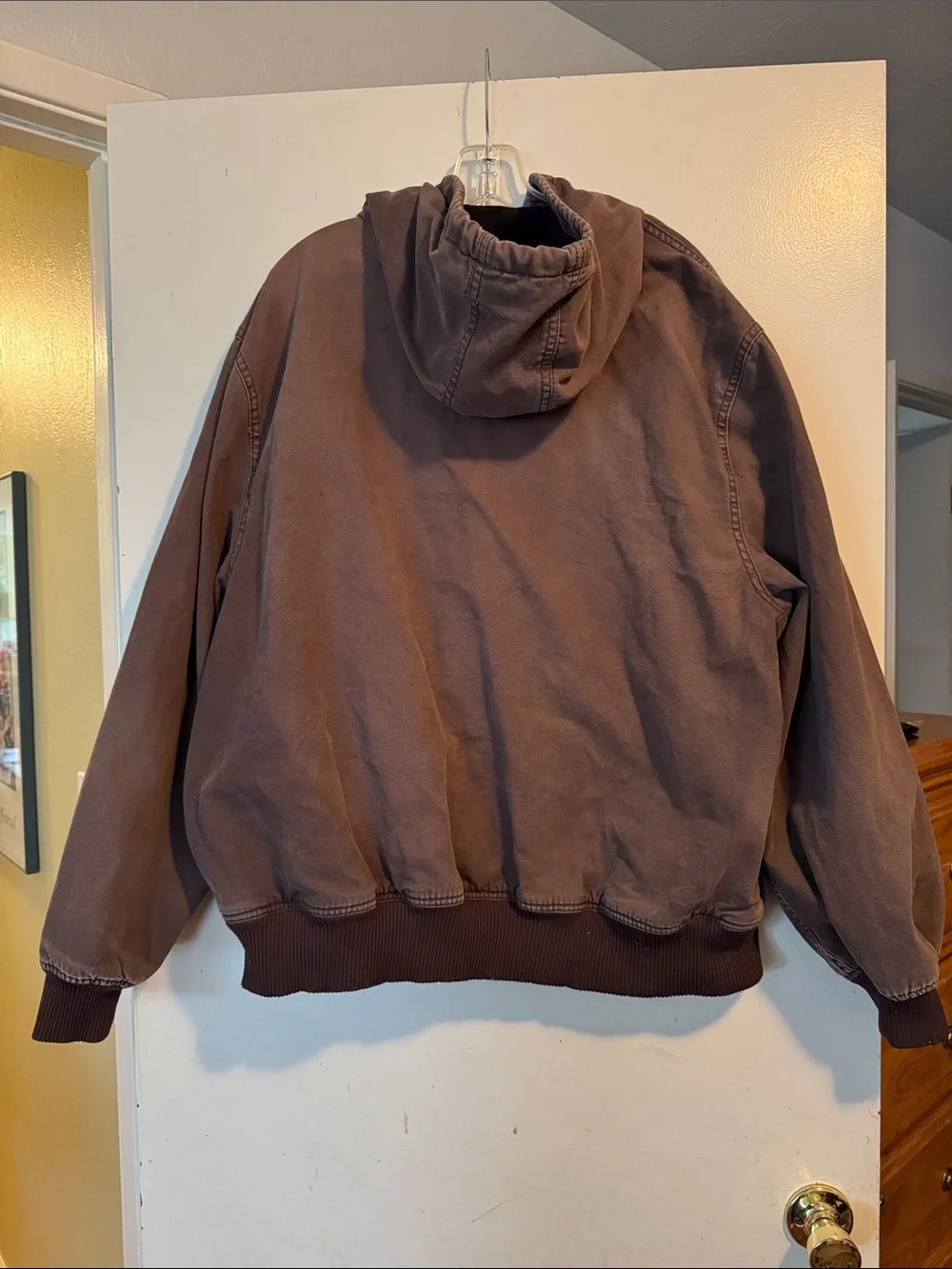 Dickies Brown Hooded Canvas Jacket with Ribbed Hem
